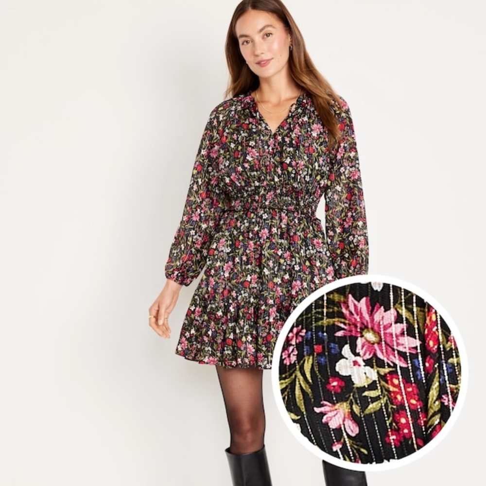 Waist-Defined Shine Mini Dress